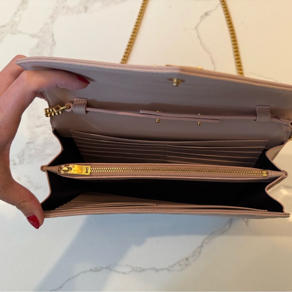 Yves Saint Laurent Pink Chevron Quilted Clutch - Picture 6 of 7